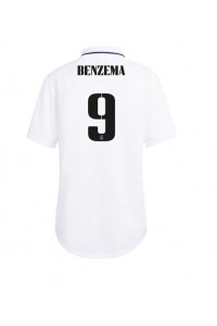 Real Madrid Karim Benzema #9 Fotballdrakt Hjemme Klær Dame 2022-23 Korte ermer